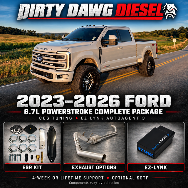 Dirty Dawg Diesel 2023–2026 Ford package featuring the owner's truck